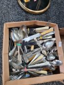 Two boxes of mixed cutlery