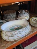 A quantity of Villeroy & Boch dinner ware decorated vegetables and 8 Quimper plates
