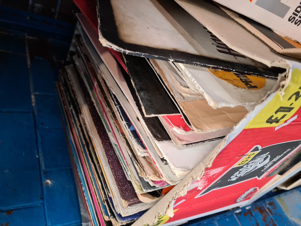A shelf of mixed vinyl records, various decades, LP, 7 inch and 12 inch examples - Image 2 of 8