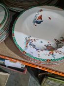 A quantity of dinnerware, having an early Worcester pattern titled Old Bow & sundry