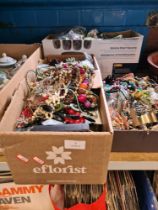 Three boxes of mixed costume jewellery