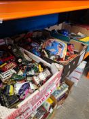 Large selection of vintage die cast toys, including Matchbox, Dinky and Tri-and Railway items