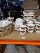 A large selection of Royal Albert Old Country Roses lidded dishes, platters, plates, cups, coffee po