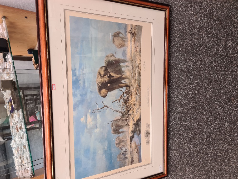 3 Limited Edition David Shepherd prints incl a large example depicting an Elephant