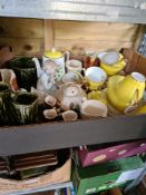 Two boxes of mixed china including Sylvac, Nao and Hornsea, etc
