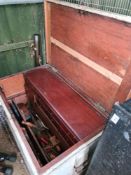 A carpenters shipwright tool chest and contents and another wooden tool box