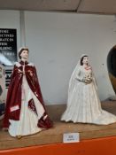 Two Royal Worcester figures of Queen Elizabeth II
