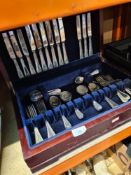 Boxed canteen of cutlery and various others
