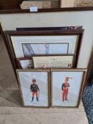 A selection of pictures and prints mostly depicting Military Uniforms
