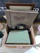 A box of ephemera including Victorian photographs, sketch books, etc