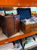 A Georgian mahogany apothecary cabinet (no bottles) and a Victorian Walnut box
