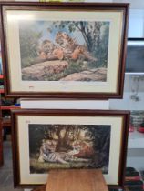 Willem S. De Beer; two limited edition pencil signed prints of Tigers