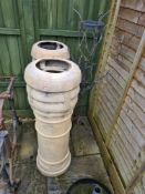 Two clay chimney pots