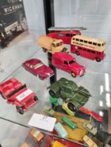 Mixed vintage die cast to include a Dinky double decker with Dunlop livery and a Nestle's Austin van