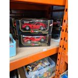 B- Burago 1:18 scale a selection of 5 B-Burago Ferraris and Jaguars, and one other by Signatures Mod