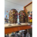 A Tyco vintage Mickey Mouse telephone and 3 vintage Sputnik style wired displays