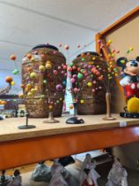 A Tyco vintage Mickey Mouse telephone and 3 vintage Sputnik style wired displays