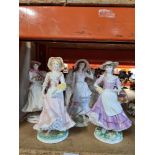 Royal Worcester figures of ladies to include limited edition examples titles "The Four Seasons"
