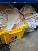 Two boxes of assorted linen and other textiles