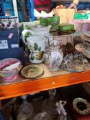 A selection of mixed china, including Portmeirion, model houses, plates, etc