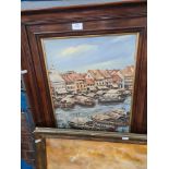 A 1950s oil of Singapore river from Anderson bridge, 36.5 x 48cms, and another