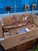 A scratch built model ship and accessories