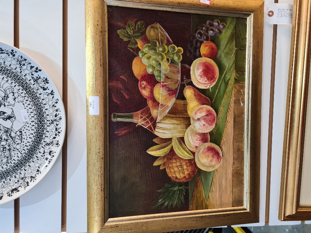 An early 20th Century still life oil of fruit, by Jeanne Gaulherez, 1912 - Image 2 of 6