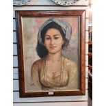 A late 20th Century, oil portrait of young lady, signed, 44 x 58.5cm