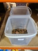 Two tubs of GB copper coinage, 20th Century mainly pennies and half pennies