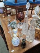 A quantity of glassware incl. pair of decanters