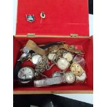 Box mixed costume jewellery including watches including HADO, Invicta, Sornadat, etc