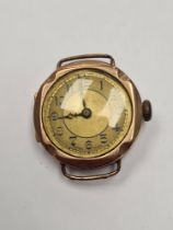 9ct gold cased vintage watch, marked 375, 11.4g