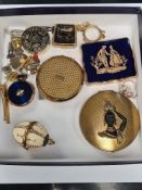 Tray of compacts, cufflinks, etc