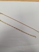 2 9ct yellow gold bracelets on a figaro chain ad the other herringbone, both marked 375, approx. 4.4