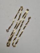 9ct yellow gold twist effect necklace, marked 375, 45cm 4.3g