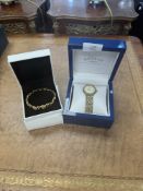 Boxed Rotary wristwatch with date apeture, and cased Swarovski bracelet