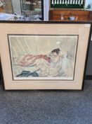 William Russell Flint; A Limited Edition framed and glazed coloured print of a reclining ballerina,