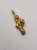 gold nugget charm/pendant, 5.17g