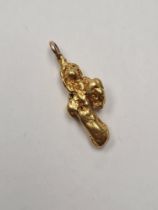 gold nugget charm/pendant, 5.17g