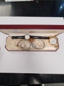 Simulated pearls, silver and gold ring, watches, pocket watch, etc