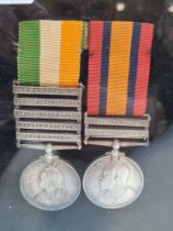 A Boer War medal pair to 19819 GNR F. MOORING, 66th BTY R.F.A. consisting of Queen's South Africa Me