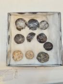 A small quantity of silver hammered coins dating from Elizabeth the First and 3 19th Century Lead to