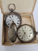 Kenda and Dent silver cased pocket watch, another retailed by H Samuel and a cased vintage chromed w