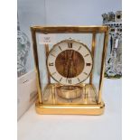 Jaeger Le Coultre Atmos clock, 13 jewels with Roman numeral chapter ring, height 22.5cms