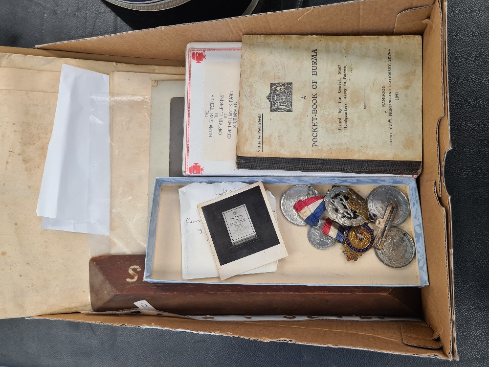 A small quantity of World War I and World War II maps and ephemera, all related to the previous meda