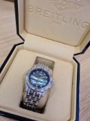 BREITLING; A Breitling gents stainless steel and diamond set Breitling Wings wrist watch with stainl