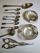 A George III Silver spoon hallmarked London 1772, Thomas Chawner. 7.29ozt approx. With two other ite