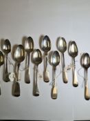 A quantity of Georgian silver teaspoons to include dates between 1795 - 1836. Makers to include Will