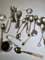 A mixed Lot of silver to include a set of six silver teaspoons, a set of five with pierced decorativ