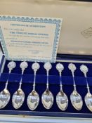 A cased set of 'The Twelve Zodiac spoons', London 1957. With Certificates of Authenticity. Terminati